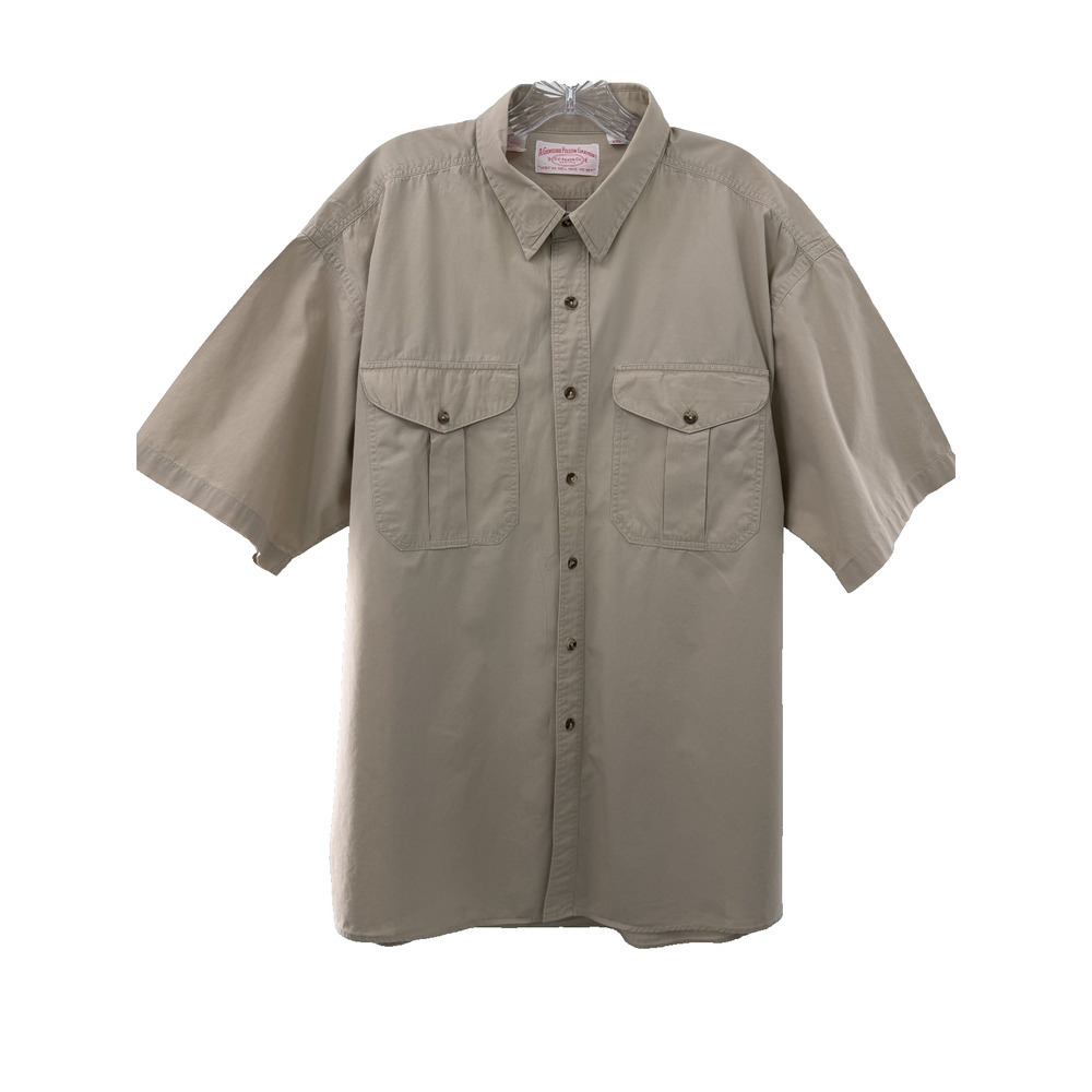 Filson Men's Classic Everyday Brown Collared Cotton Short Sleeve Button Up XXL